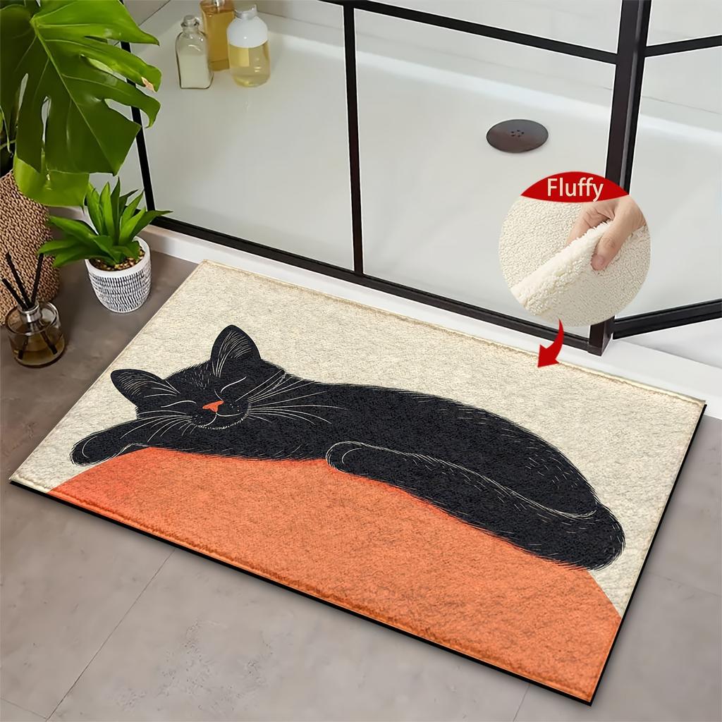 Cute Cartoon Animal Imitation Cashmere Thickened Bathroom Floor Mat Cute Soft Skin-friendly Floor Mat Entrance Door Mat
