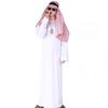[SCGEHA] Arab Prince Kandura Oil Tycoon Billionaire Middle Eastern Cosplay Costume with Turban, Set of 2 Black and Orange Balloons