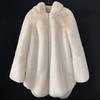 New Imitation Velvet Female Imitation Mink Coat Medium and Long Coat Hooded Imitation Mink Imitation Fur Women