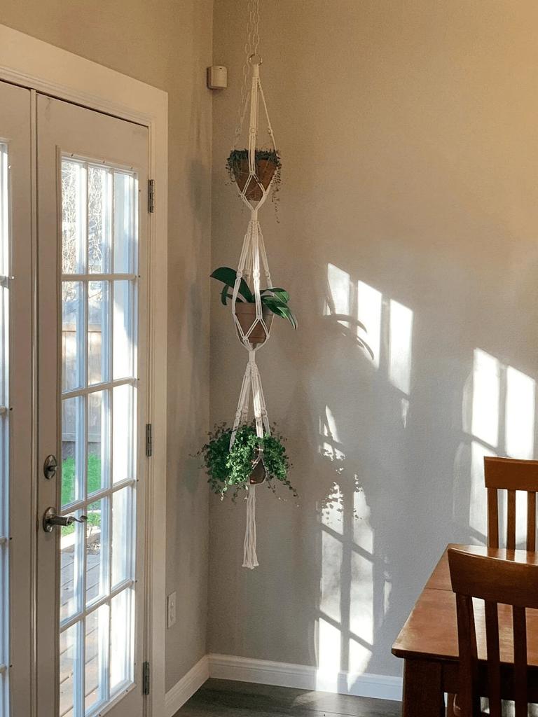 Handmade Hanging Plant Macrame Plant Hanger Flower Pot Planter Hanger Wall Decor Courtyard Garden Hanging Planter Hanging Basket