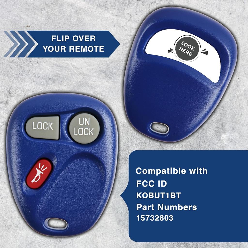 Key Fob Replacement for 1998 1999 2000 2001 2002 Remote, 3-Button 15732803,