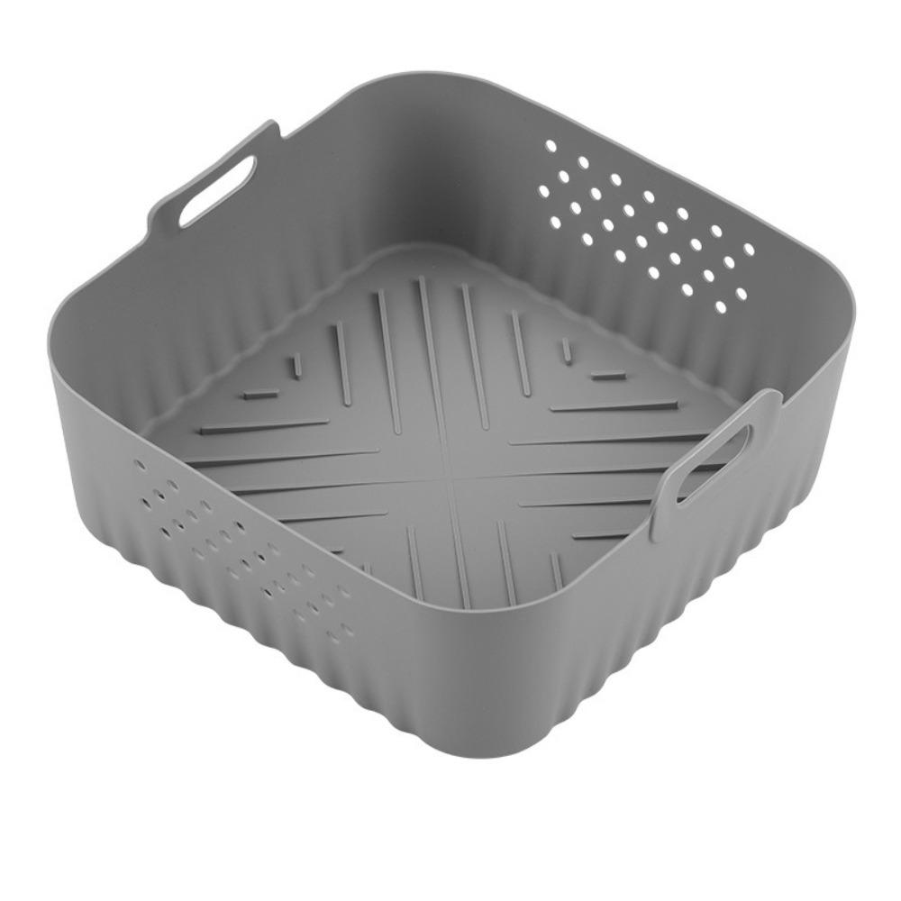 Silicone Air Fryer Baking Tray 5.5-6.2L Heightened Silicone Air Fryer Liners Square for Philips-NA230 Ninja 180COSORI