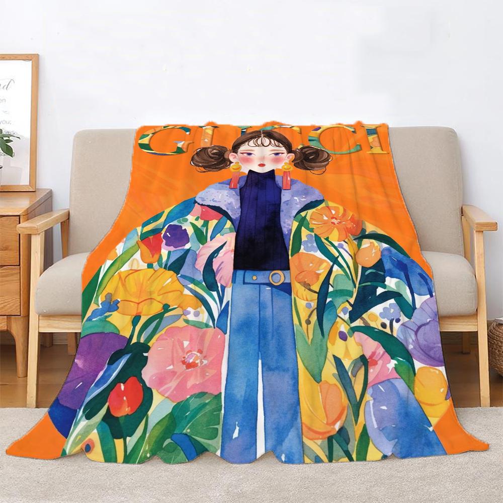 Gucc Bed Throw Blanket Luxury Bed Belt Fluffy Soft Blanket Sofa Decoration Beach Towels Interior for Home Knitted Plaid Knee Nap