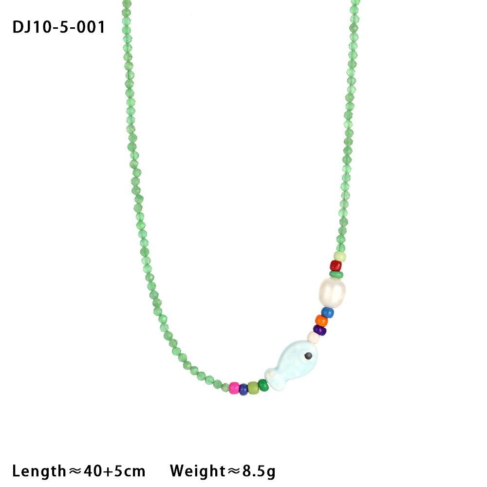 Jewelry Fish Pendant Necklace Bohemia Beads Chain Choker Trendy Mini Fish Necklace Summer