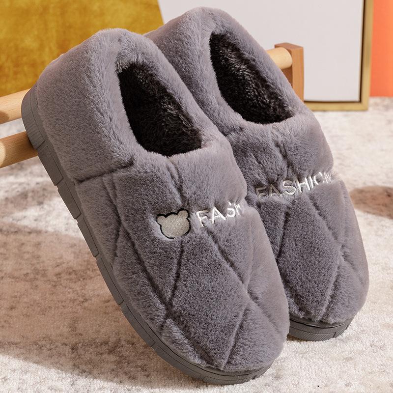 Fashion New Cotton Slippers Autumn and Winter Indoor Home Thick-soled Warm Home Non-slip Cotton   Shoes for Women  Pantuflas De Mujer