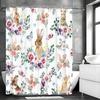 Милая шторка для душа с кроликом, Милая, Цветочная, Бабочка, Весенняя декоративная шторка для ванной, Водонепроницаемая шторка для душа с крючками