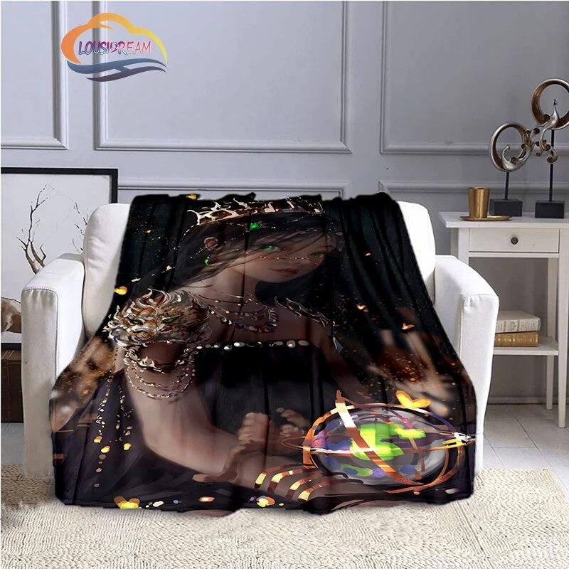 Ghost Blade Blanket 3D Printing Sexy   by Wolp Flannel Cashmere Blanket Girl Gift Beautiful Cartoon Girl