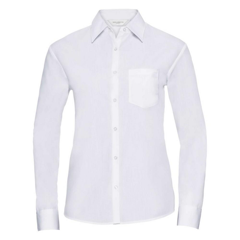 Russell Collection Womens/Ladies Poplin Easy-Care Long-Sleeved Formal Shirt