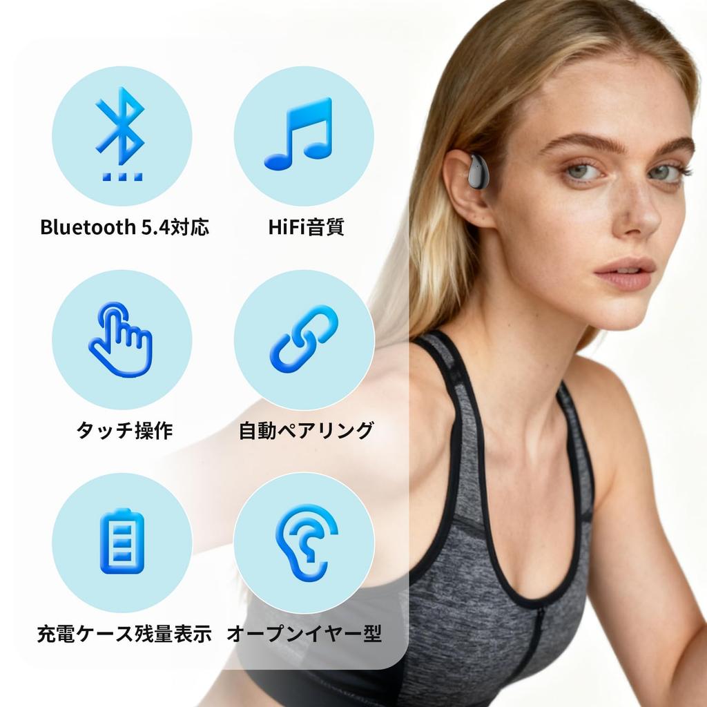 Беспроводные наушники-вкладыши Bluetooth Эволюция костной проводимости Air Без утечки звука Светодиодные До 80 часов звучания Мгновенное касание Компактные и совместимые
