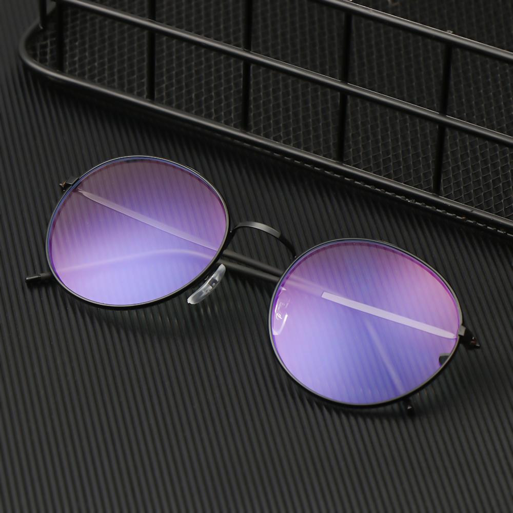 Women Men Computer Round Metal Glasses Ultra Light Frame Anti-Blue Light Eyeglasses Eyeglasses Protection