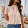 Women's Shirt Temperament Casual Solid Color Short-sleeved Top