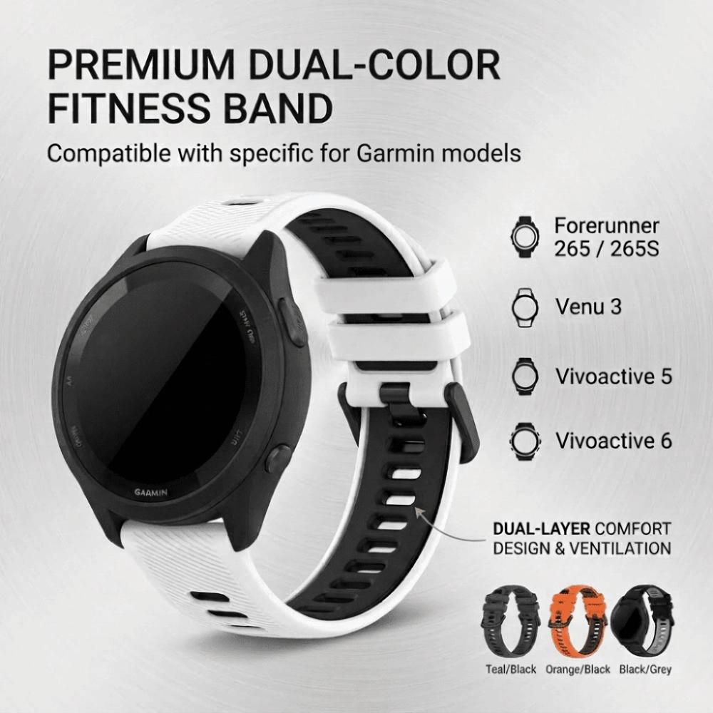 Силиконовый ремешок для часов с быстрой заменой для Garmin Vivoactive 5/6/Venu 3/255S/265S Унисекс