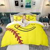 Homewish Softball Baseball Duvet Cover Set, Sports Initial Comforter Cover Set, Personalized Monogrammed Bed Set