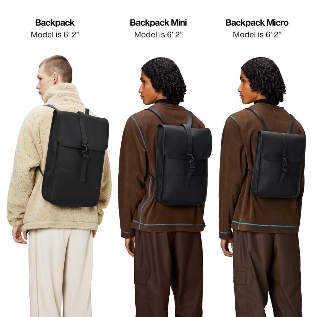 Backpack W3 Unisex Laptop bag for work and travel black [RAINS] - - (black),