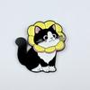 Kawaii мультфильм кот металлические броши влюбленные пара черный кот белый кот мини-значки детская одежда для взрослых украшения булавки