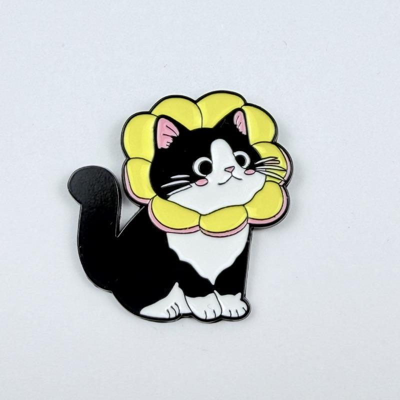 Kawaii мультфильм кот металлические броши влюбленные пара черный кот белый кот мини-значки детская одежда для взрослых украшения булавки