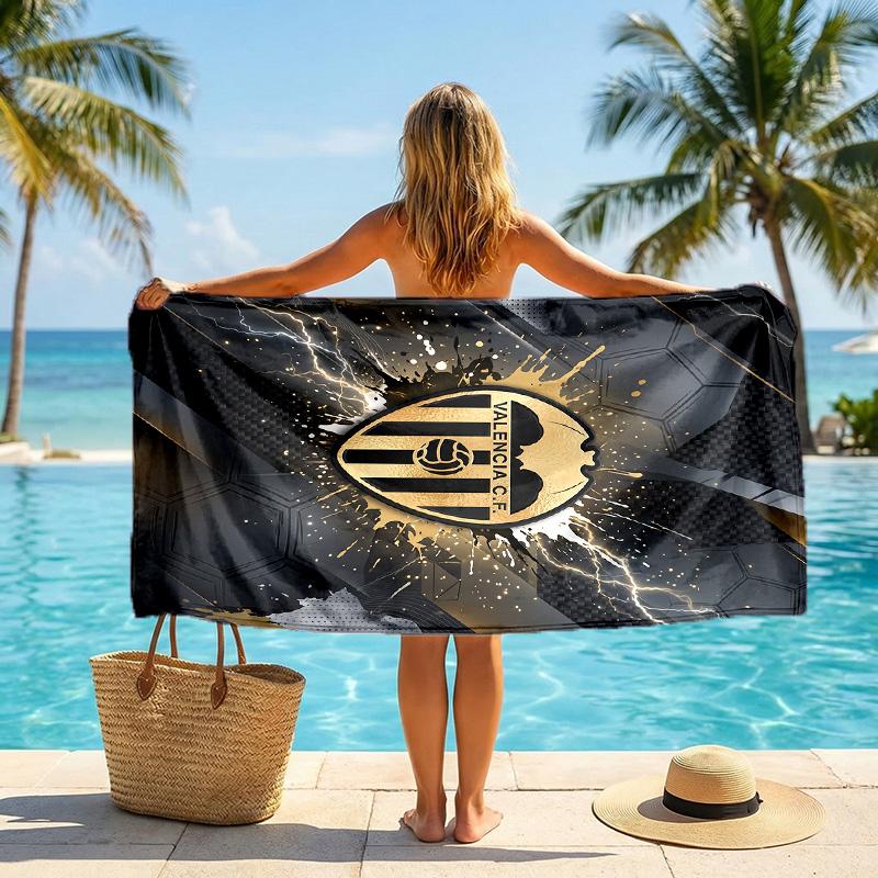 Valencia FC print Quick Dry Beach Towel Microfiber Absorbent Portable Travel Swimming Towel