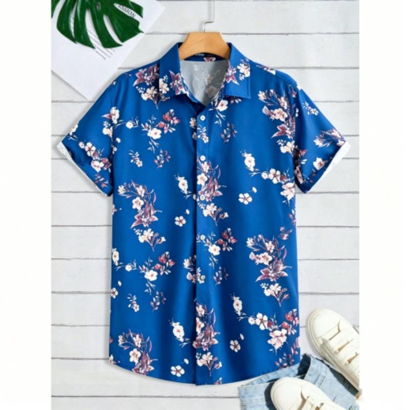 Multiple Colors Available Flower Printing Shirt Summer Hawaiian Beach Vacation Clothing Men's Fashion Street Style Shirt Daily Men's and Women's Shirt