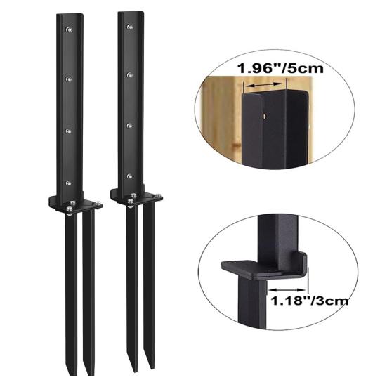 1/2/4Pcs Fence Post Repair Kit Stainless Steel Screw-Connected Sturdy Fence Mender with Unparalleled Thickness for Tilted And Broken Wooden Fence Post