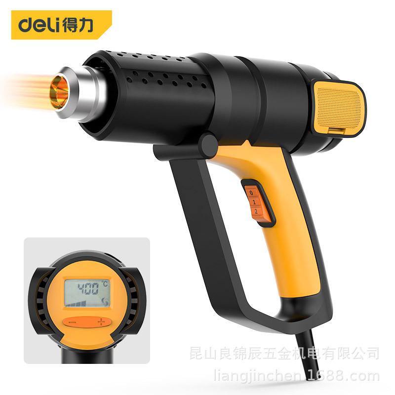 Цифровой фен Deli Tools DL391200 с регулируемой температурой для сварки пленок и пластика