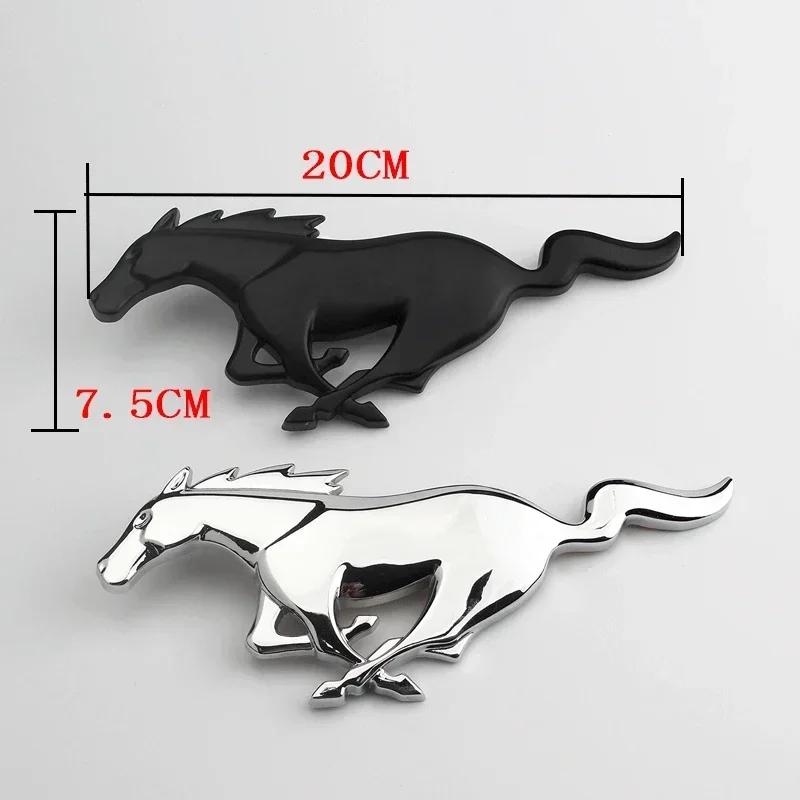 Car Sticker Ford New 2025 Hot 20x7.5CM Metal Car Front Grille Horse Badge Trunk Sticker for Ford Mustang 2.3T Shelby GT350 GT500