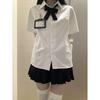 Japanese JK Uniform Set: Slimming Short Sleeve Shirt & Pleated Skirt - Versatile Summer Academy Style