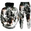 Personality Gothic Skull 3D Print Hoodie Pants Set Men/Women Funny Halloween Streetwear Clothing Suit Hip Hop 2 Pieces Tracksuit
