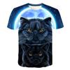 Summer Round Neck 3D Print Mysterious Cat Pattern Top Fashionable Casual Short Sleeved Men's T-shirts