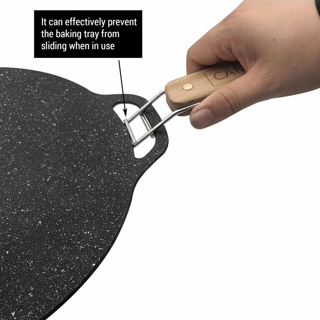 Подъемник для решетки гриля на открытом воздухе, захват для решетки гриля из нержавеющей стали с деревянными вставками