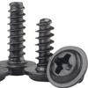 Black PWB Self-Tapping Screws with Washer, Flat Tail, Cross Round, Pan & Meson Head In M2/M3/M5