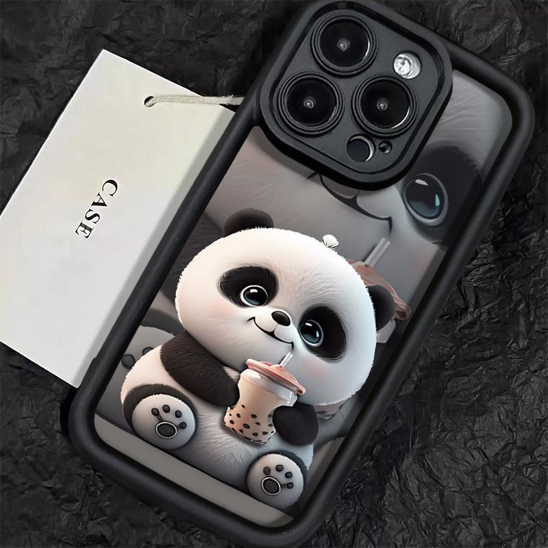 Cute Panda Phone Case for Motorola Moto G32 G52 G35 G30 G34 G85 G54 E22 G15 G05 E14 E40 E32 Matte Soft Camera Protective Couqe