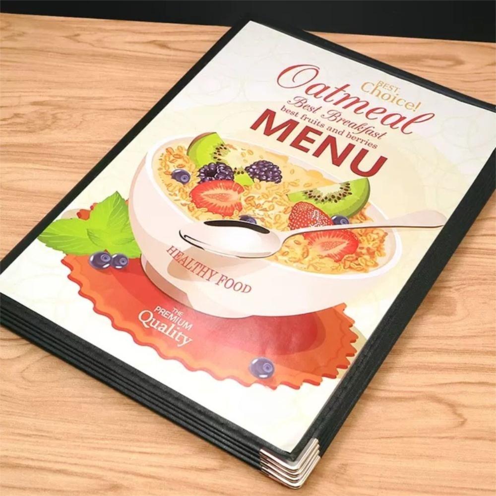 Reusable A4 Menu Paper Holder Foldable Shell Document Folder Loose Leaf Binder  Restaurant