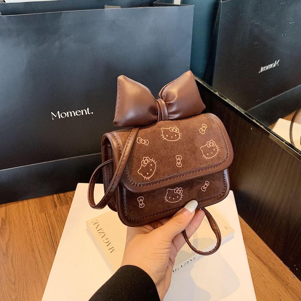 Детская сумка кроссбоди с бантом - Новый кошелек для монет и аксессуары для девочек, Принцесса, детская наплечная сумка, Маленький квадратный дизайн