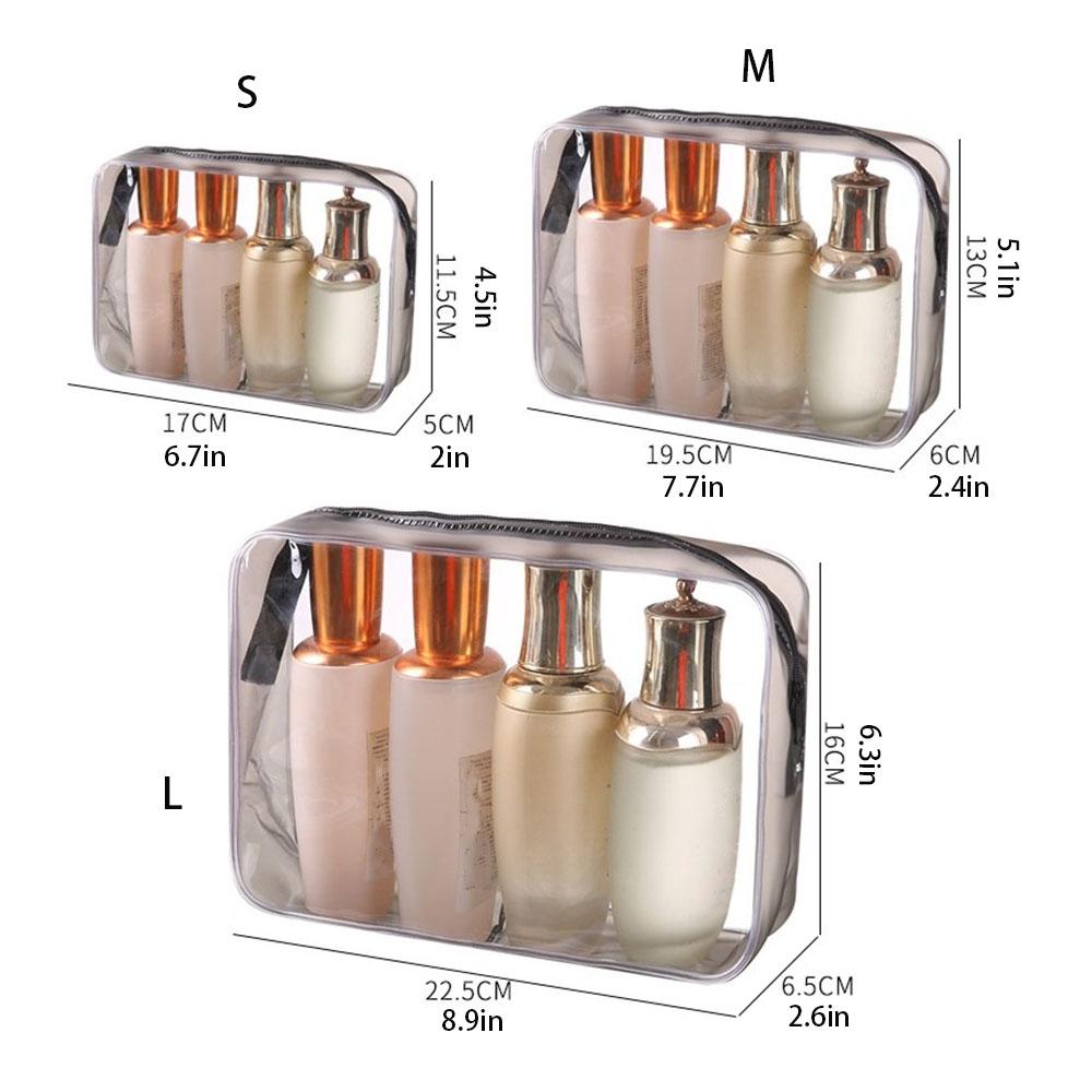 Transparent Toiletry Bag Travel Portable Toiletry Storage Bag Travel Cosmetic Bag Storage Bag Large Pocket and Zipper Closure
