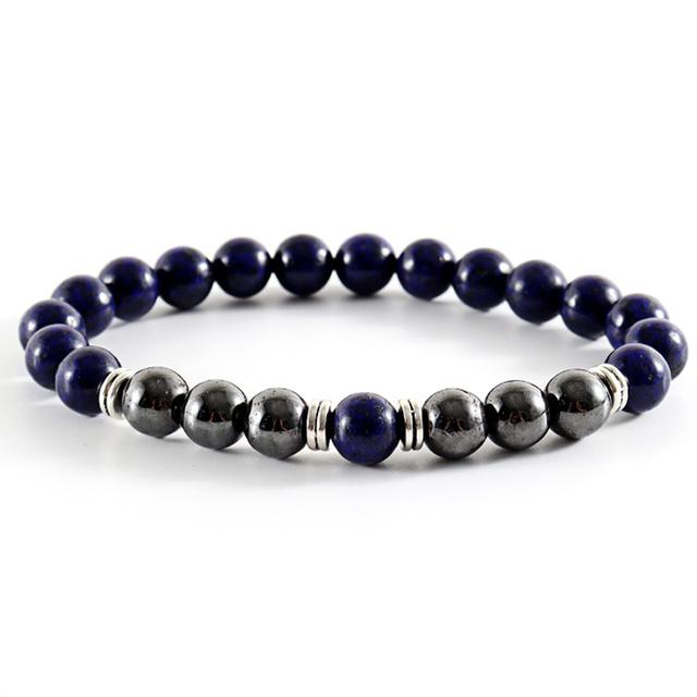 Браслет Strand для мужчин, модный, ручная работа, 8 мм, матовый браслет из гематитового камня, для мужчин, ювелирные изделия, подарок, Pulsera Hombre