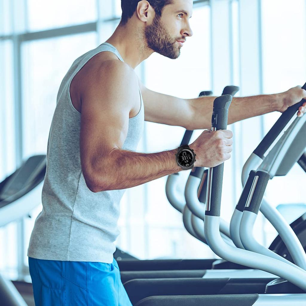 Часы PALADA спортивные цифровые электронные кварцевые водонепроницаемые военные деловые повседневные светодиодные подсветка черные мужские –