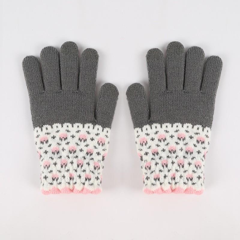 Unisex Winter Cashmere Knit Silicone Non-slip Thicken Warm Fleece Gloves