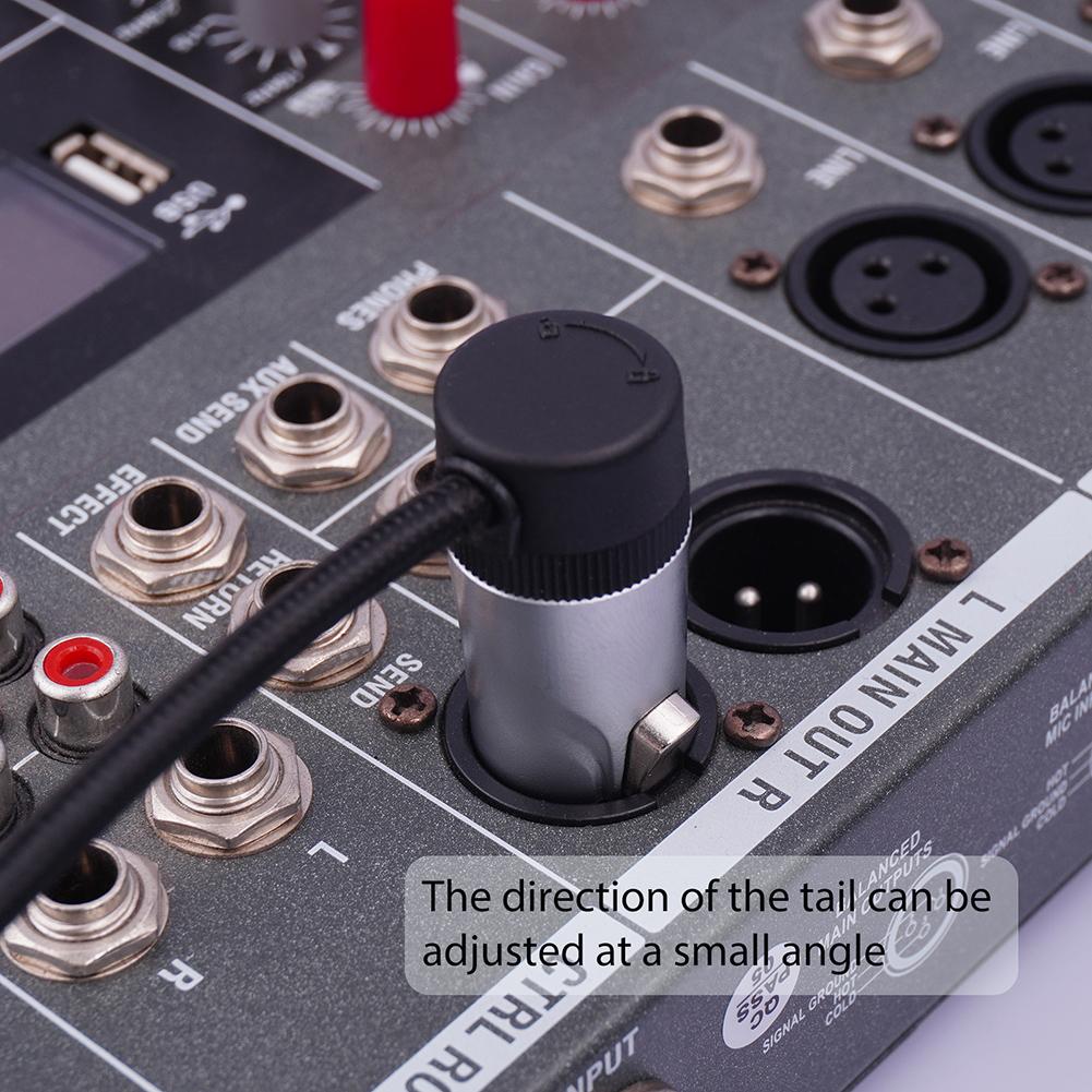 Male Female XLR Connector Plug Adjustable 90 Degree Right Angle 3 Pin Audio Mic Microphone DMX Jack Socket