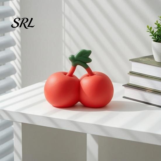 Giant Cherry Toy Realistic Stress Relief Toy, Squeeze Fidget Simulation Soft Stretchy Fruit Sensory for Anxiety