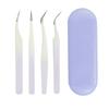 4pcs Eyelash Tweezers Set Stainless Steel False Eyelash Extension Tweezers Multifunctional