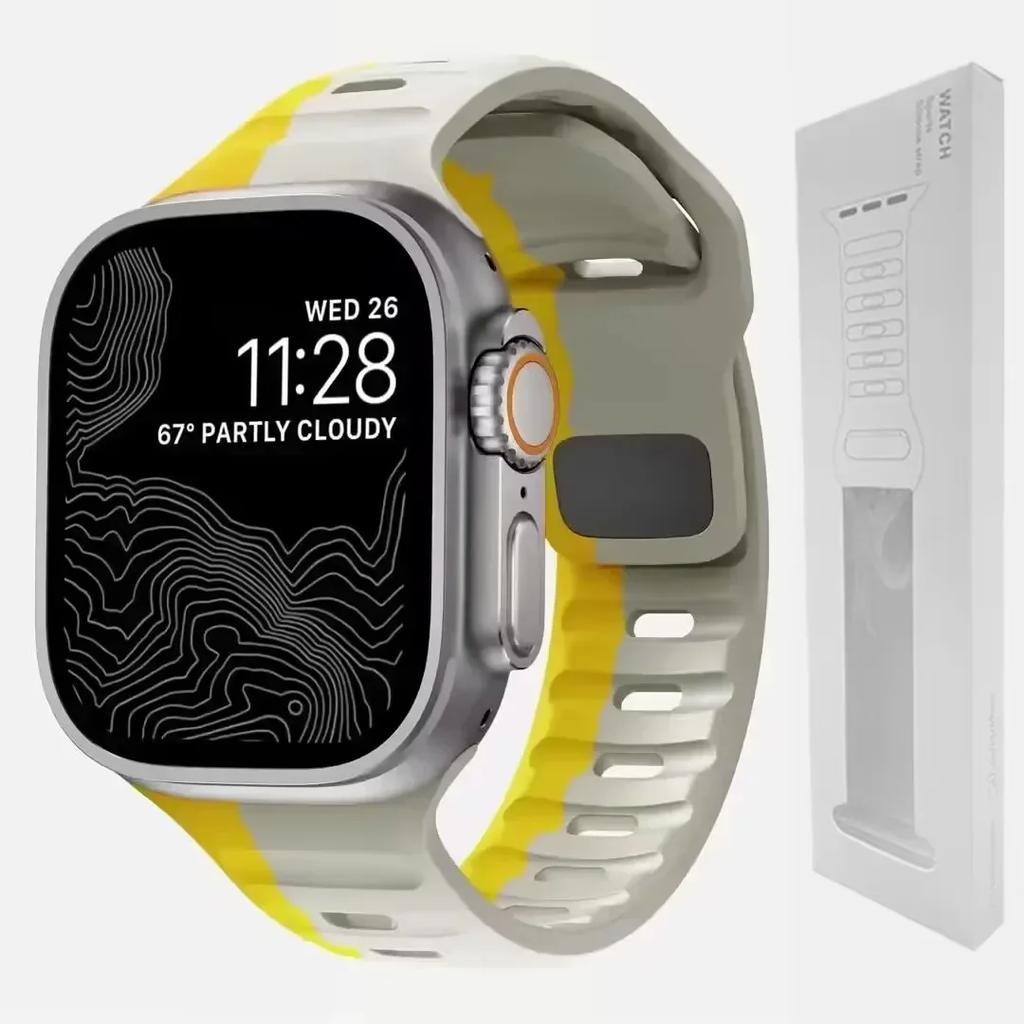 Мягкий силиконовый ремешок для Apple Watch Band Ultra 2, 49 мм, 44 мм, 45 мм, 42 мм, 41 мм, 42 мм, спортивный ремешок для часов iwatch Serise 5, 6, 7, 8, 9, браслет