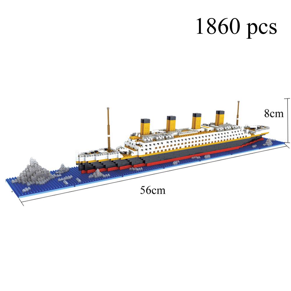 Модель Титаника круизного корабля, блоки 1860/1288 шт., строительные блоки корабля, подарок для детей, украшения для дома и офиса, Fast Sh
