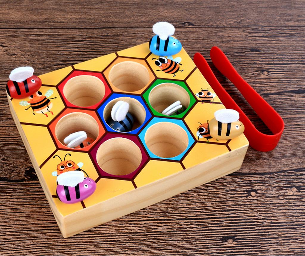 Clamp Bee To Hive Matching Game, Montessori Color Sorting Puzzle, Fine Motor Skill Toy, Early Educational Gift Toy