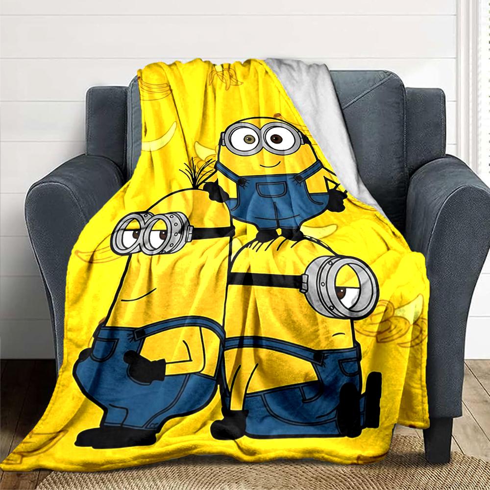 Minions Bananas Adventure Blanket Soft Throw Blanket For Home Bedroom Bed Sofa Travel Office Solid Christmas Blanket