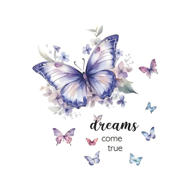 Танец бабочки Водонепроницаемые наклейки Ванная комната Туалет наклейки Самоклеящиеся виниловые настенные художественные наклейки