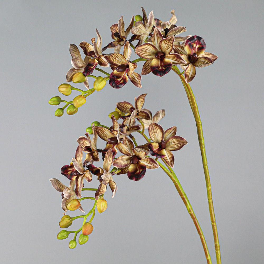 2 Fork Artificial Phalaenopsis Branches Real Touch Handmade Artificial Butterfly Orchid Flower Realistic Fake Flowers