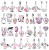 Подходит для оригинального браслета Plata Charms Медный Розовый Цвет Серия Шармов Лапка Кошки Бусины Для Женщин Девочек Diy Вечеринка