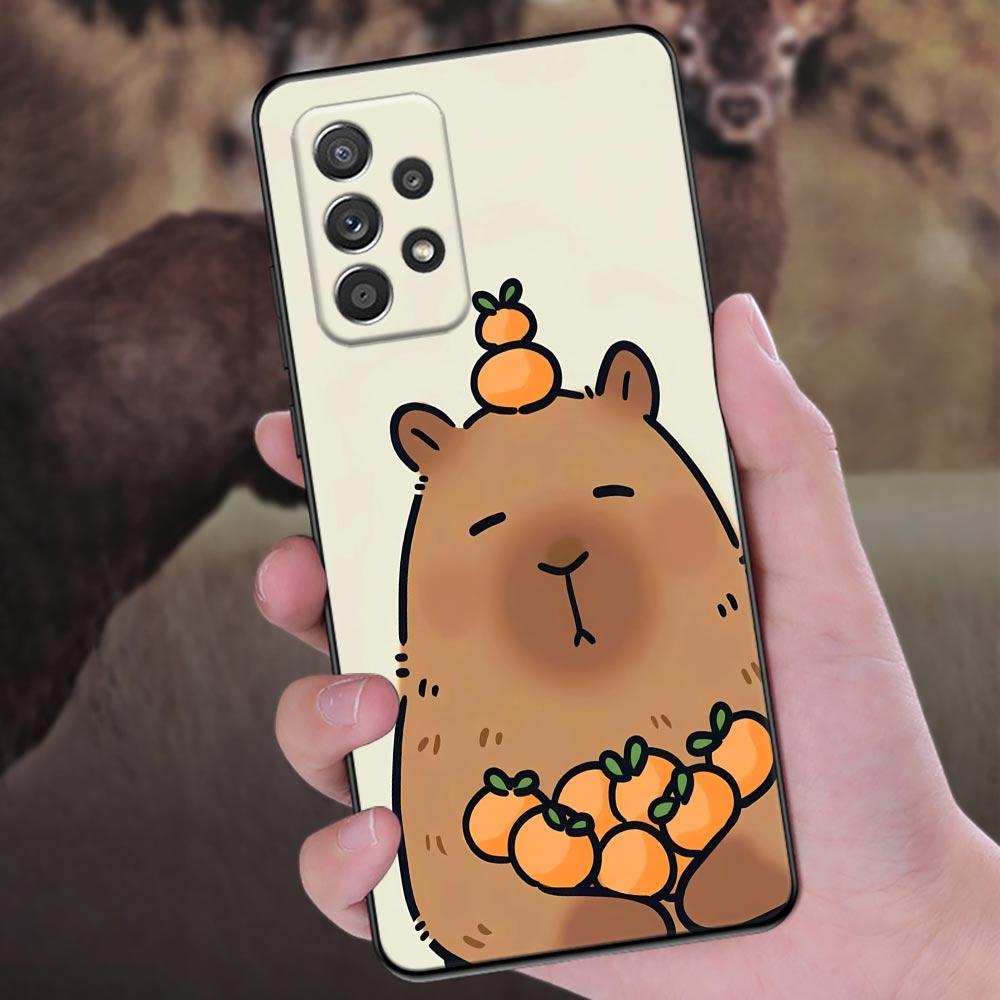Милый чехол для телефона с капибарой для Samsung Galaxy A57 A56 A37 A55 A36 A26 A54 A52 A35 A34 A25 A17 A16 A15 A07 A06 Мягкая силиконовая крышка