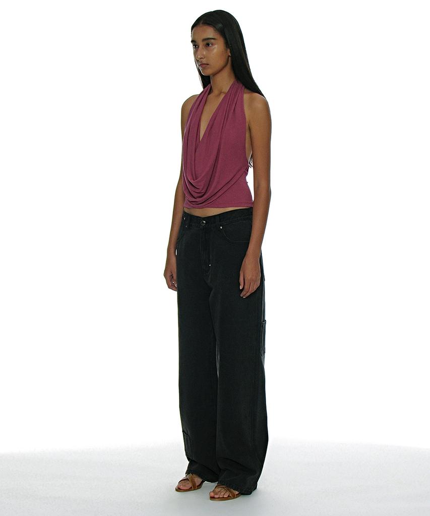 PARTIMENTO WOMEN Pocket Pointed Work Jeans_Grey