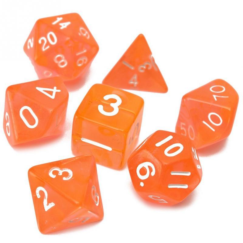 7 шт./лот, многогранные игральные кости из смолы D&D D4 D6 D8 D10 D% D12 D20, многогранные игральные кости TRPG, настольные игры